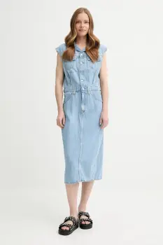 Levi's rochie jeans ICONIC SLEEVELESS DRESS midi, drept, 001WF imagine