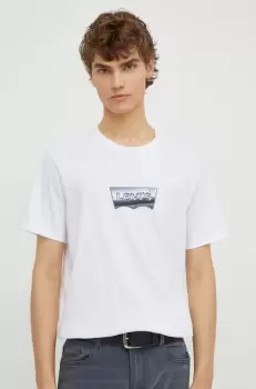 Levi's tricou barbati, culoarea alb, cu imprimeu imagine