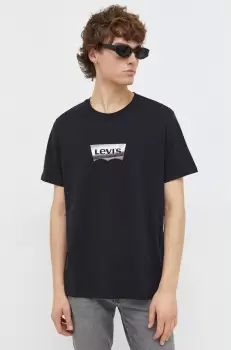 Levi's tricou barbati, culoarea negru, cu imprimeu imagine