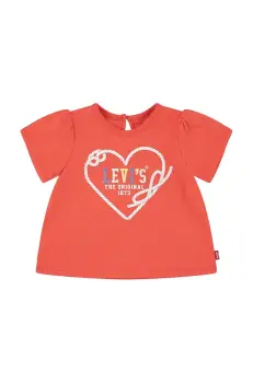 Levi's tricou bebe HEART SS PUFF SLEEVE SLV TEE culoarea rosu, 1EM402 imagine