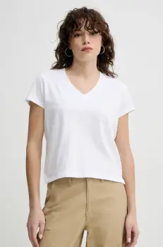 Levi's tricou BOXY VNECK TEE femei, culoarea alb, A8774 imagine