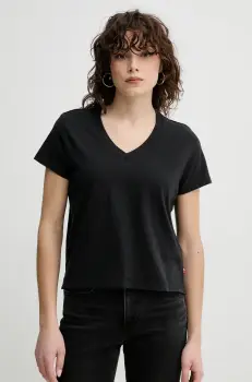 Levi's tricou BOXY VNECK TEE femei, culoarea negru, A8774 imagine