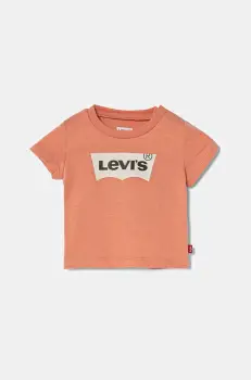 Levi's tricou copii culoarea portocaliu, cu imprimeu imagine