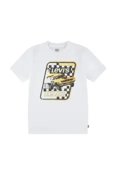 Levi's tricou copii RACE TO THE FINISH TEE culoarea alb, cu imprimeu, 8EN609 imagine