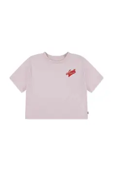 Levi's tricou de bumbac pentru copii BOXY MEET AND GREET culoarea roz, 3EN561 imagine