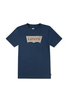 Levi's tricou de bumbac pentru copii culoarea turcoaz, cu imprimeu, 9E8157 imagine