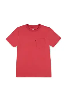 Levi's tricou de bumbac pentru copii SUNSET POCKET TEE culoarea alb, uni, 9EM359 imagine