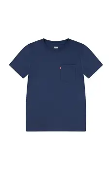Levi's tricou de bumbac pentru copii SUNSET POCKET TEE culoarea albastru marin, neted, 8EM359 imagine