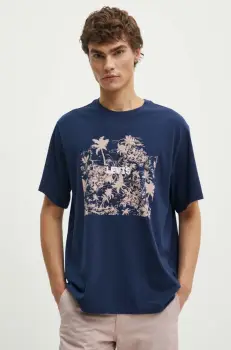 Levi's tricou din bumbac barbati, culoarea albastru marin, cu imprimeu imagine