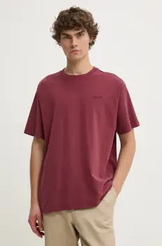 Levi's tricou din bumbac barbati, culoarea bordo, modelator imagine