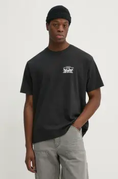 Levi's tricou din bumbac barbati, culoarea negru, cu imprimeu, 87373 imagine