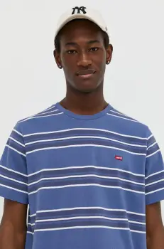 Levi's tricou din bumbac barbati, culoarea rosu, neted imagine