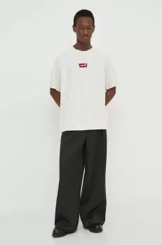 Levi's tricou din bumbac barbati, culoarea verde, cu imprimeu imagine