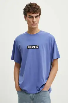 Levi's tricou din bumbac barbati, culoarea violet, cu imprimeu, A2082 imagine