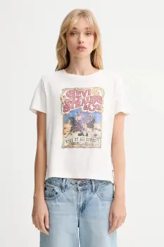 Levi's tricou din bumbac culoarea alb, A8804 imagine