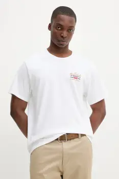 Levi's tricou din bumbac culoarea alb, cu imprimeu, 16143 imagine