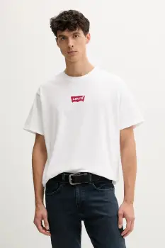 Levi's tricou din bumbac culoarea alb, cu imprimeu, 87373 imagine