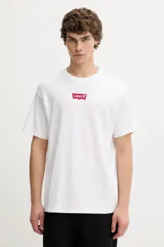 Levi's tricou din bumbac culoarea alb, cu imprimeu, 87373 imagine