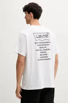 Levi's tricou din bumbac culoarea alb, cu imprimeu, A2082 imagine