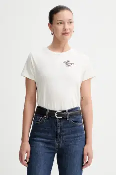 Levi's tricou din bumbac culoarea bej, A8804 imagine