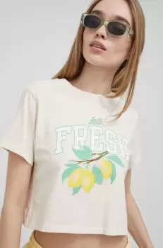 Levi's tricou din bumbac culoarea bej imagine