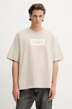 Levi's tricou din bumbac culoarea bej, cu imprimeu, A5805 imagine