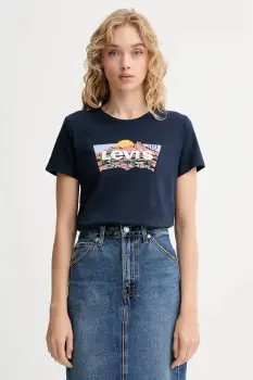 Levi's tricou din bumbac culoarea bleumarin, 17369 imagine