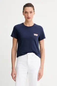 Levi's tricou din bumbac culoarea bleumarin, A2086 imagine