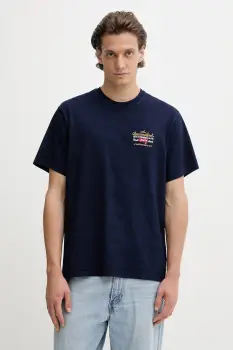 Levi's tricou din bumbac culoarea bleumarin, cu imprimeu, 16143 imagine