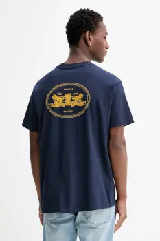 Levi's tricou din bumbac culoarea bleumarin, uni, 87373 imagine