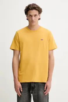 Levi's tricou din bumbac culoarea galben, uni, 56605 imagine