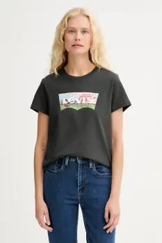 Levi's tricou din bumbac culoarea gri, 17369 imagine