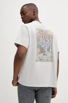 Levi's tricou din bumbac culoarea gri, cu imprimeu, 16143 imagine