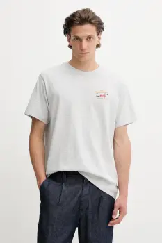 Levi's tricou din bumbac culoarea gri, cu imprimeu, 16143 imagine