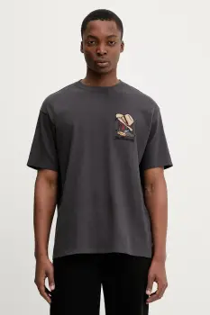 Levi's tricou din bumbac culoarea gri, cu imprimeu, 87373 imagine