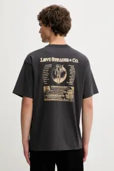 Levi's tricou din bumbac culoarea gri, cu imprimeu, 87373 imagine