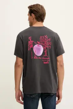 Levi's tricou din bumbac culoarea gri, cu imprimeu, A2082 imagine