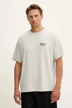 Levi's tricou din bumbac culoarea gri, melanj, 87373 imagine