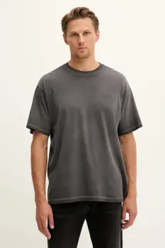 Levi's tricou din bumbac culoarea gri, neted, A0637 imagine