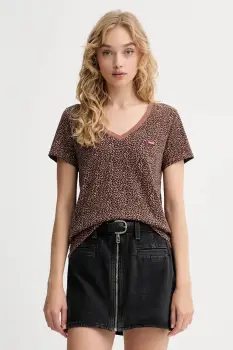 Levi's tricou din bumbac culoarea maro, A3170 imagine