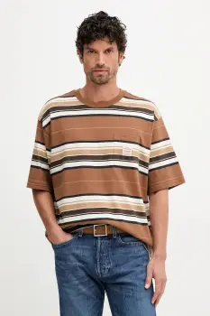 Levi's tricou din bumbac culoarea maro, cu imprimeu, A5850 imagine