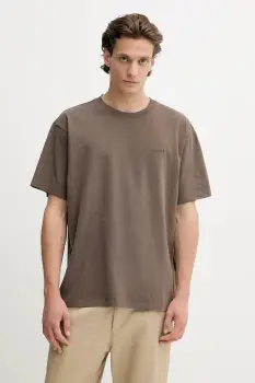 Levi's tricou din bumbac culoarea maro, uni, A0637 imagine