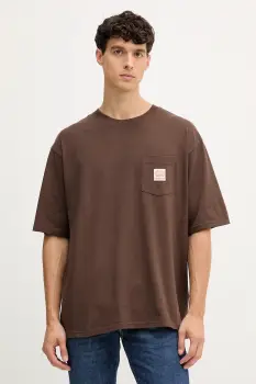 Levi's tricou din bumbac culoarea maro, uni, A5850 imagine