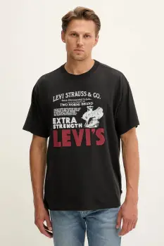 Levi's tricou din bumbac culoarea negru, cu imprimeu, 87373 imagine