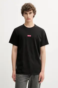 Levi's tricou din bumbac culoarea negru, uni, 79554 imagine