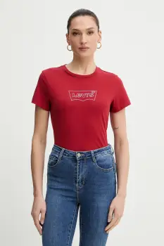 Levi's tricou din bumbac culoarea rosu, 17369 imagine