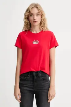 Levi's tricou din bumbac culoarea rosu, 17369 imagine