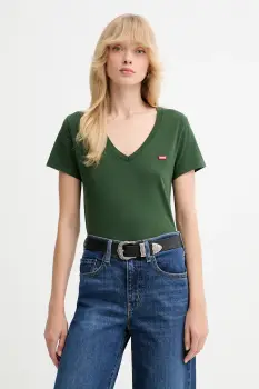 Levi's tricou din bumbac culoarea verde, A3170 imagine