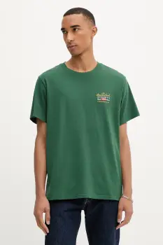 Levi's tricou din bumbac culoarea verde, cu imprimeu, 16143 imagine