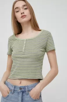 Levi's tricou din bumbac culoarea verde imagine